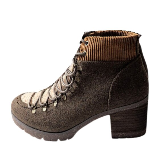 New Korks Women's Elin Rustic Brown Wool Blend Lace-up Bootie Boot Size 8.5 NWOB - Picture 6 of 9